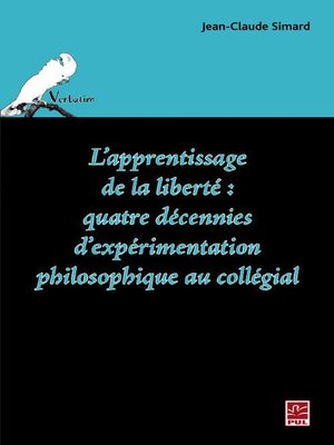cover image of L'apprentissage de la liberté